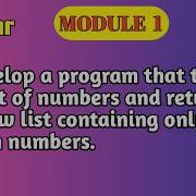 VTU Python Programming Create A New List Containing Only Even Numbers 1BPLC105B 205B