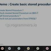 Basics Of Stored Procedures In IBM I AS400 Pt 36