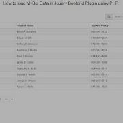How To Load MySql Data In Jquery Bootgrid Plugin Using PHP