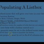 How To Populate A Listbox In An Excel Userform
