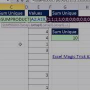 Excel Magic Trick 851 Formula To Sum Unique Values In Column