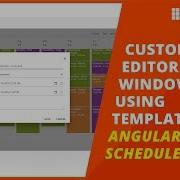 Customize Editor Window Using Templates Of Angular Scheduler
