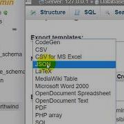 How To Export Database Code To Json File In PHPmyAdmin