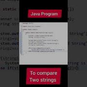 Java Program To Compare Two Strings Java Javaprogramming Javacoding