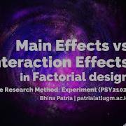 Main Effects And Interaction Effects In Factorial Design