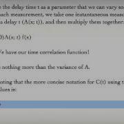 Time Correlation Functions Autocorrelation