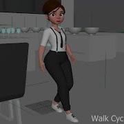 Walk Cycle 3D Animation Maya Waitress Rig