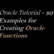 Как создать функцию в Oracle