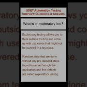 SOFTWARE TESTING What Is Exploratory Testing SDET Automation Testing Interview Questions