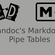 Pandoc S Markdown Pipe Tables