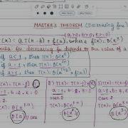 Master S Theorem Decreasing Function