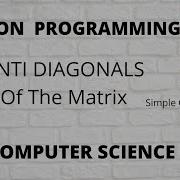 ANTI DIAGONALS OF THE MATRIX Python Interview Problem Microsoft Print Matrix Diagonally