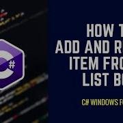 How To Add And Remove Item From A ListBox C