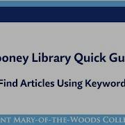 Find Articles Using Keywords Quick Guide