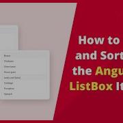 How To Group And Sort The Angular ListBox Items