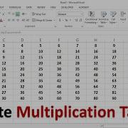 How To Create Multiplication Table In Excel