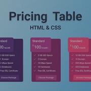Responsive Pricing Table With HTML And CSS