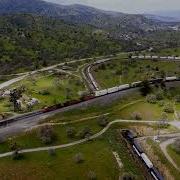 2 Freight Trains On Tehachapi Loop Near Keene California Drone Footage 8 1x Speed Long Version