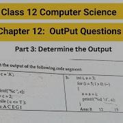 Class 12 Computer Science Chapter 12 Output Questions Explained Part2