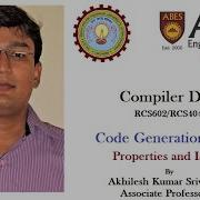 Code Generation Properties And Issues Compiler Design
