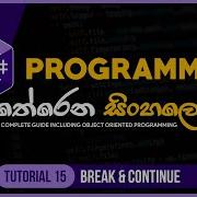 C Sinhala Tutorial 15 Break And Continue Statements Programming Sinhala TechStreet