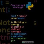 Can You Spot The Bug In This Python Code Pt 7 Python Coding Shorts Short Programming Puzzle