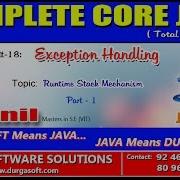 Core Java Exception Handling Runtime Stack Mechanism Part 1