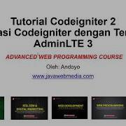 Tutorial Codeigniter 2 Integrasi Codeigniter Dengan Template AdminLTE 3