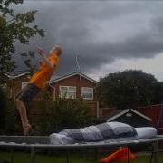 First Double Backflip Attempt On Trampoline