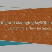 Configuring Managing MySQL Instances Launching A New Instance