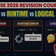 Errors In Python Syntax Runtime Logical PYQs Class 12 CS CBSE 2027 Revision Series