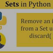 Remove Items From A Set Using The Discard Method Python Tutorial For Beginners Amit Thinks