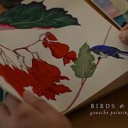 Gouache In Sketchbook Birds Flowers Cozy Painting Session