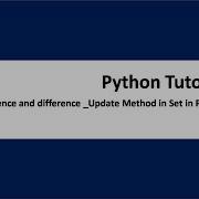 Difference And Difference Update Method In Set In Python