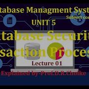 UNIT 5 Database Security Transaction Processing 01