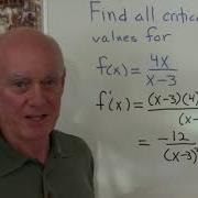 Finding Critical Values For A Rational Function