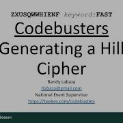 Codebusters Generating A Hill Cipher