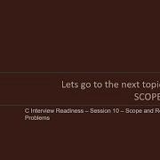 Embedded C Programming Session 10 Scope In C Programming Objective Questions