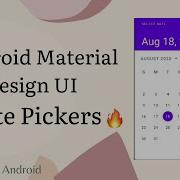 Date Picker Material Design Android Studio Date Picker Date Android Studio