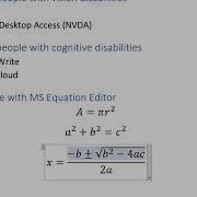 Math Accessibility Using The Equation Editor In Microsoft Word