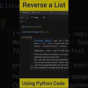 Reverse A List Using Python Code Shorts Python Coding