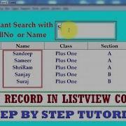 Learn Visual Basic 6 Search Records In Listview Control Visual Basic Database Application