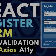 React JS Form Validation Axios User Registration Form Submit Beginners To Intermediate
