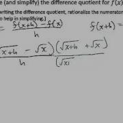 Determine Difference Quotient Radical