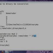 VB Net Program Conversion Of Decimal No To Binary No