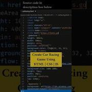 Create Car Racing Using HTML CSS JS