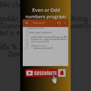 Java Program To Check Whether A Number Is Even Or Odd Shorts Java Javaprogramming Tech Coding