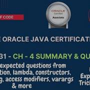 Java Certification OCA Exam Questions Chapter 4 Summary Javatutorial Oca Java