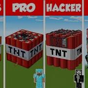 Minecraft WORKING TNT HOUSE BUILD CHALLENGE NOOB Vs PRO Vs HACKER Vs GOD Animation