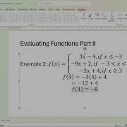 Evaluating Functions Part II